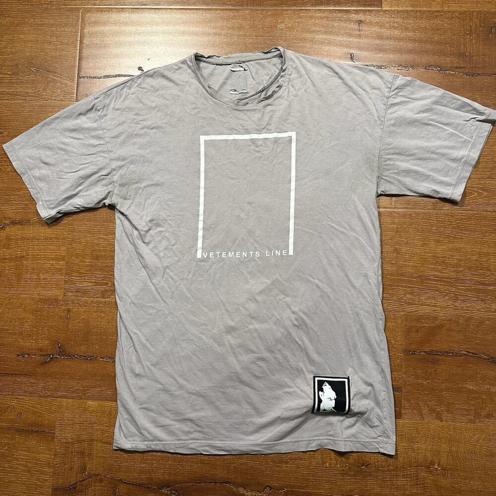 Vetements T Shirt Mens L Gray Short Sleeve Designer Streetwear Swiss Rare City